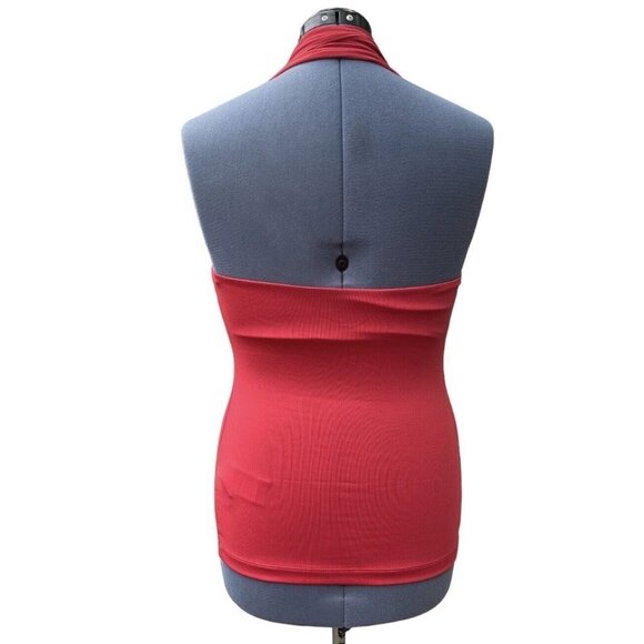 NFL / ALL SPORT COUTURE Womens Red Halter Stretch Top Large Atlantic Falcons NWT - Picture 5 of 16